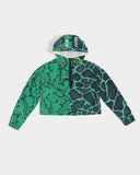 Two Toned Green & Blue SaVaugé Cropped Windbreaker