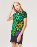 Green SaVaugé Women's Short Sleeve Button Up